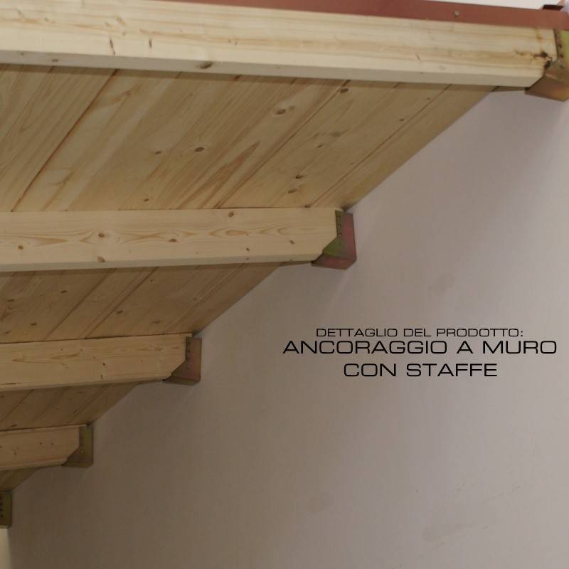 Tettoia,in,legno,4.0x2.5mt Fissaggio travi in legno a muro
